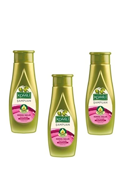 Komili شامبو زيت زيتون كريمي 500 مل - 3 قطع للشعر العادي