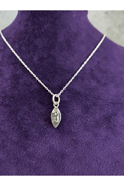 sarıyer silver Allah Yazılı Minimal 925 Ayar Gümüş Kolye Dini İslam Takı Akse...