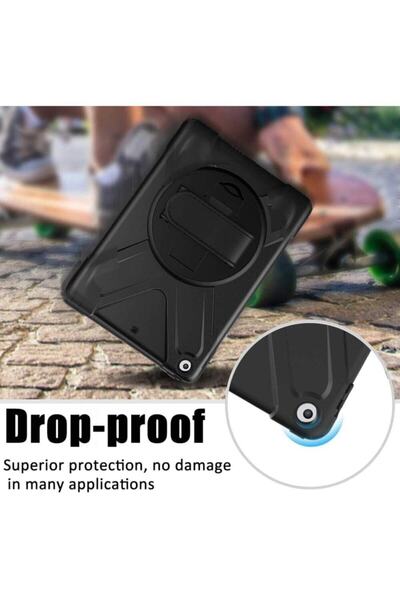 TEKNETSTORE iPad 8th and 9th Generation 10.2 Inch 2020 / 2021 Tablet Case with Pen Holder Hanging Tank Silicone High Protection