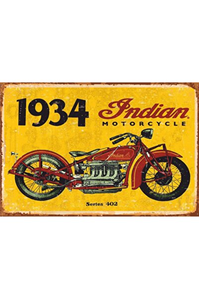 Hayat Poster 1934 Indian Motor Vintage Ξύλινη αφίσα - Ρετρό