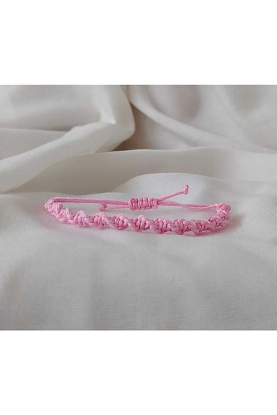 Eva Takı Pink Twisted Friend Bracelet - Friendship Macrame Bracelet