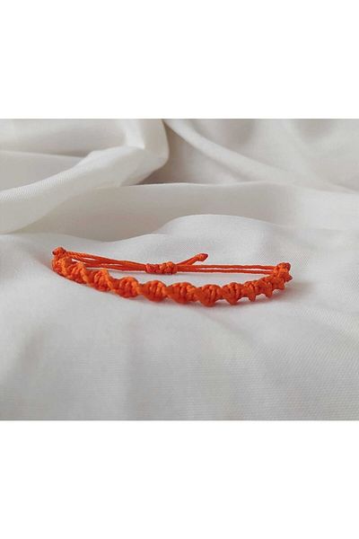 Eva Takı Orange Twist Macrame Bracelet for Friends - Friendship