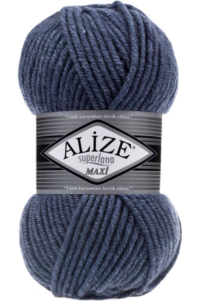 Alize Süperlana Maxi groasă de tricotat manual 203 Denim Melange