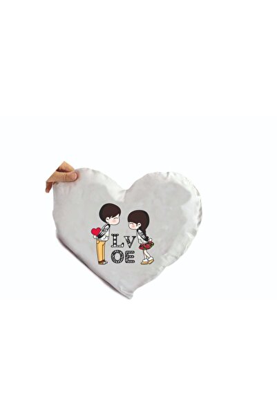 LADİJİTAL BASKI ÇÖZÜMLERİ Hearted Satin Valentine's Day Throw Pillow Cover