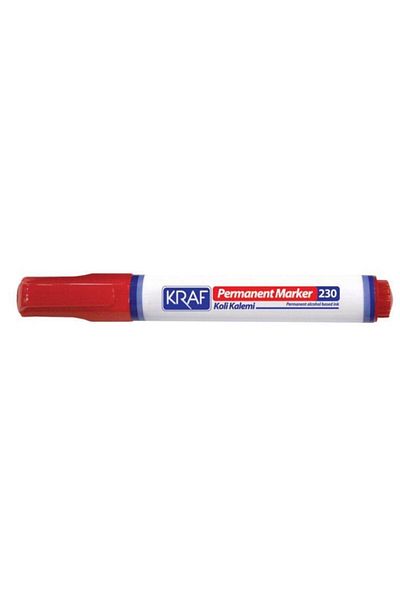 KRAF Permanent Marker Cut Tip Red Box of 12