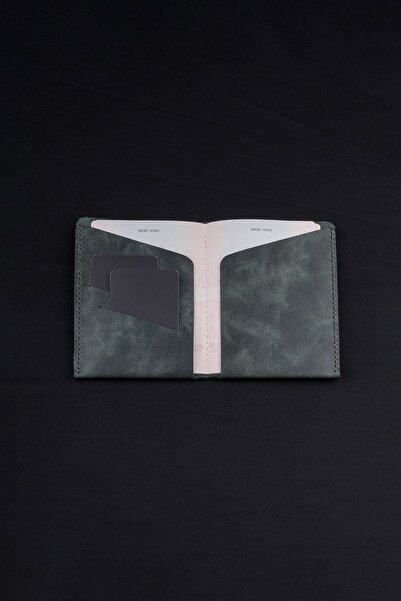 minimal X design Minimal X Passport Cover Card Holder - Ocean Green - Genuine Leather & Handmade