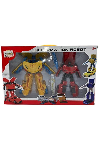 Asya Oyuncak Farbu Oyuncak Transformers 2'li Super Power Robot M205-1 Sarı-kı...