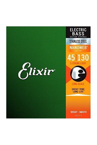 Elixir 14777 Nanoweb سلك جيتار متوسط الحجم مكون من 5 أوتار (45-130)