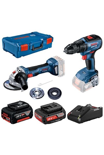 Bosch Gsr 18v-50 + Gws 180-lı Akülü Taşlama Ve Vidalama Set 2ah + 5ah Akü