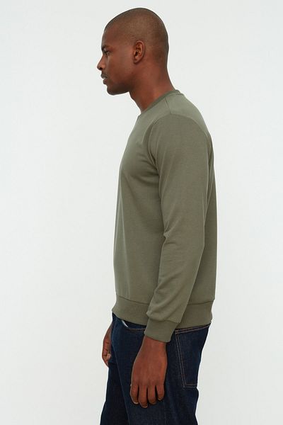 Trendyol Collection Khakifarbenes, langärmliges Sweatshirt mit normaler Passform - TMNAW20sw0164