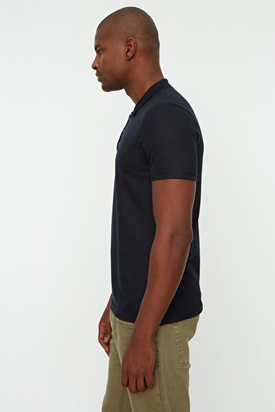 Trendyol Collection Polo T-shirt - Navy blue - Regular fit