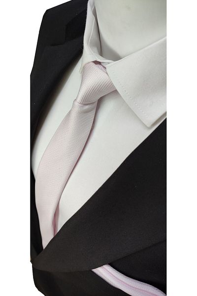 Le Voux Powder Pink Color Oxford Dobby Self Patterned Tie and Handkerchief