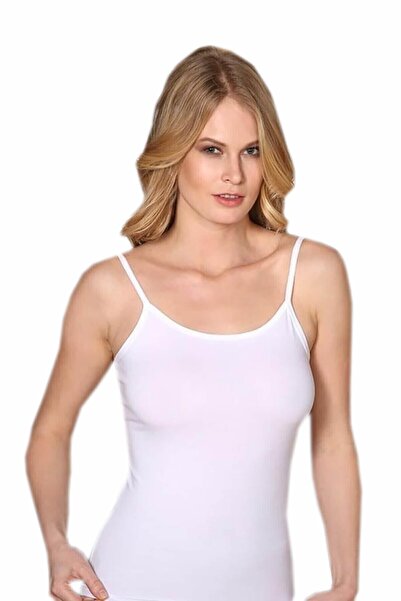 GÜMÜŞ material elastic Tricou alb cu bretele, mărime M, pachet de 2