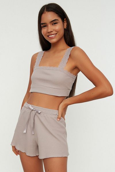 Trendyol Collection Pajama Set - Gray - Plain