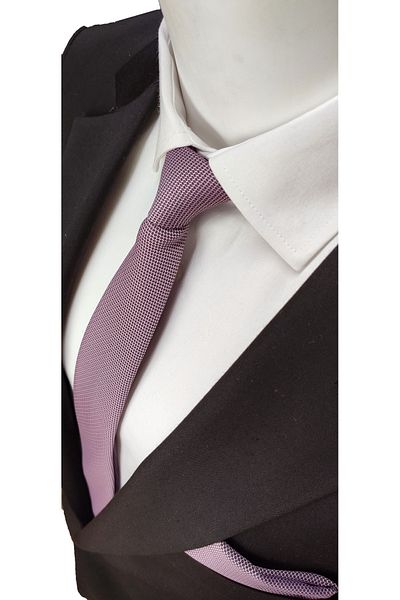 Le Voux Lavender Color Oxford Dobby Self Patterned Tie and Handkerchief