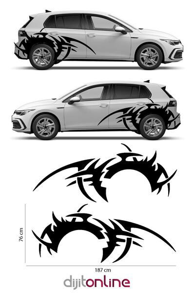 Dijitonline 2 Adet Yan Çamurluk Sticker - Oto Sticker -araba Sticker 187x76cm