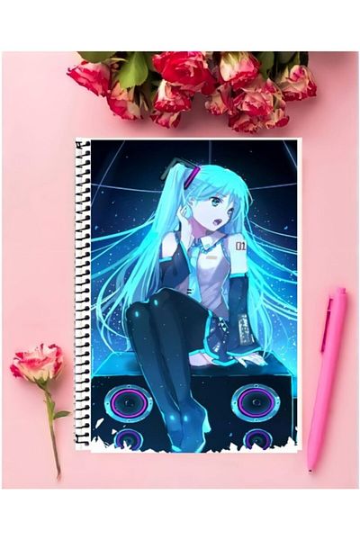 FBN STORE Hatsune Miku Anime Patterned Notebook - A4 Size, 21*29 Cm, 1 Piece
