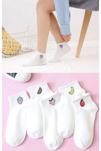 DM DEL MORE SOCKS 5 perechi de șosete cu colaj cu jumătate de buclă pentru fe...