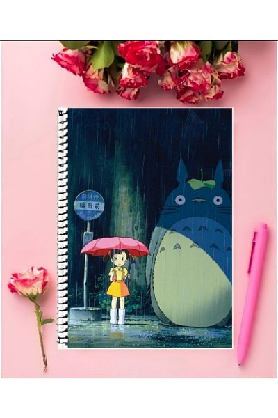 FBN STORE My Neighbor Totoro Anime Notebook 1 Piece Special Design A4 Size 21*29 Cm Wired Checkered Notebook