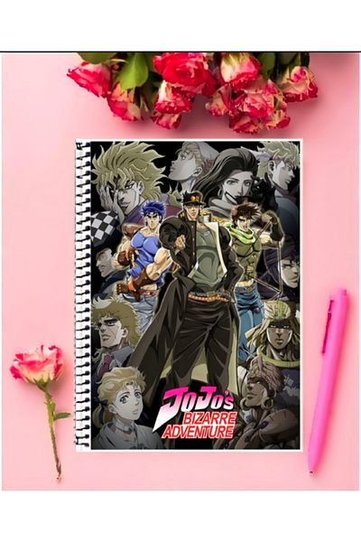 animeandyourworld Jojo's Bizarre Advanture Anime Notebook 1 Piece Special Design A4 Size 21*29 Cm Wired Checkered Notebook