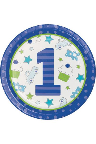 parti sürprizi 1 Year Old Boy Theme Plate 8 Pieces