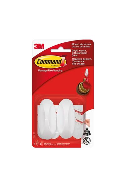 3M Κρεμάστρα Command 17082 Μικρού μεγέθους Classic - Κρεμάστρα με αυτοκόλλητο χωρίς να χρειάζεται νύχια