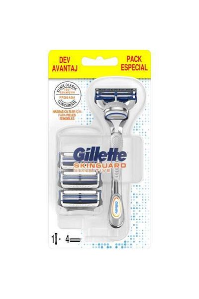 Gillette Skinguard Sensitive Shaver + Spare Blade 4 Pieces