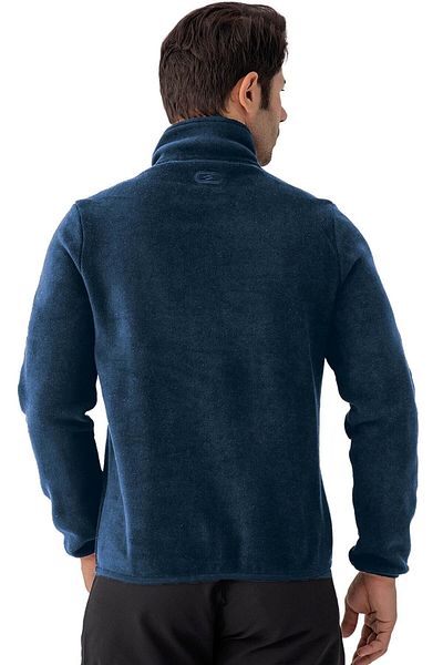 Crozwise Ανδρικό αθλητικό μπλουζάκι Fleece με μισό φερμουάρ Indigo 6032-11
