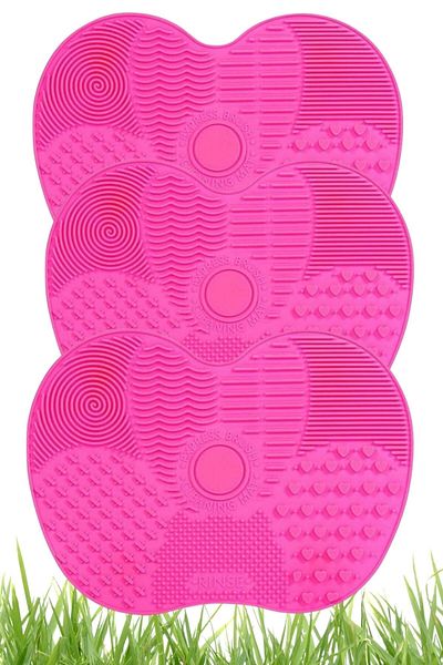 Buffer ®   3 Practical Easy Makeup Brushes - Cleaning Mat Apparatus Small
