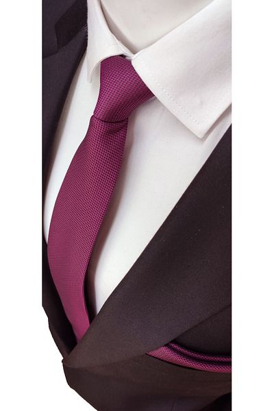 Le Voux Şarabi Color Oxford Dobby Self Patterned Tie and Handkerchief