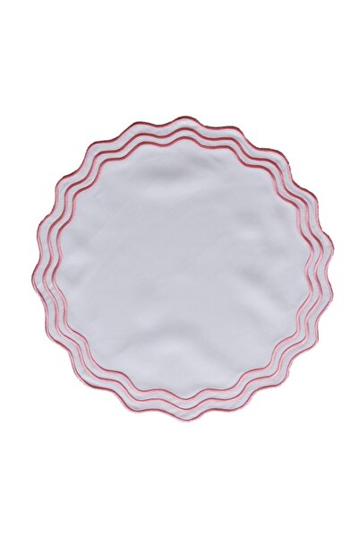 Hubb Interiors 2’li Waves Nakışlı Pembe Amerikan Servis