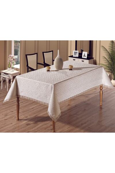 İpekal مفرش طاولة من الدانتيل الفرنسي كريمي