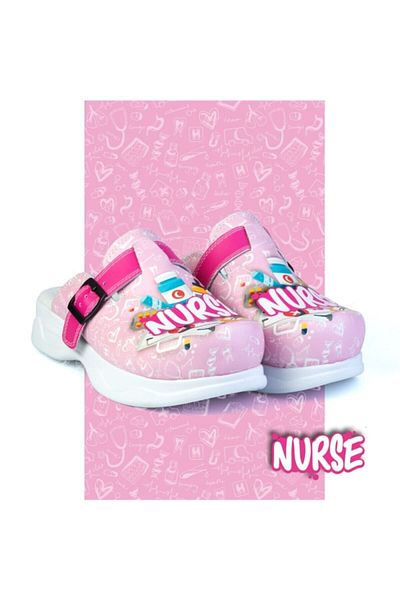 Sabomar Manner Nurse Themed Sabo Slippers - Pink