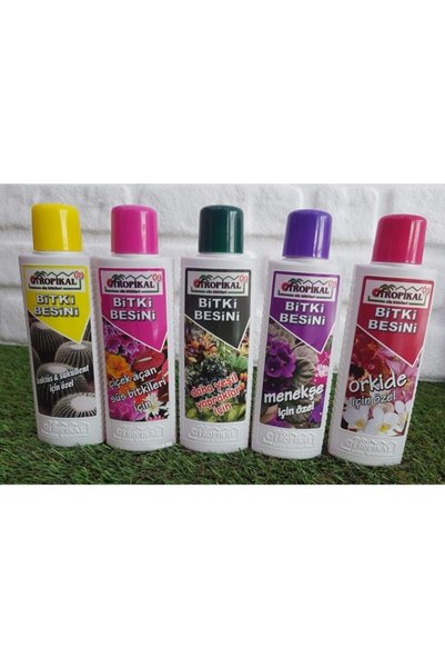 Doğalsan Tarım Bitki Besini 5 Li Set 225 ml Yeşil Yapraklı Orkide Çiçekli Bit...