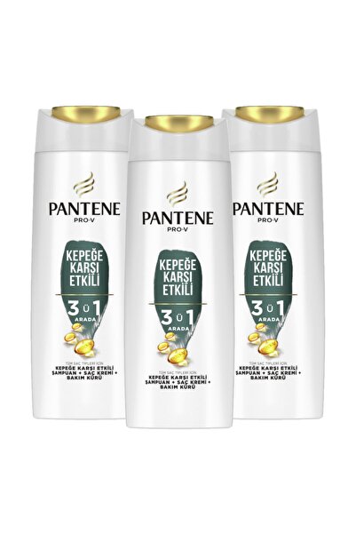 Pantene 3 in 1 Anti-Dandruff Shampoo 400 ml 3 Pieces