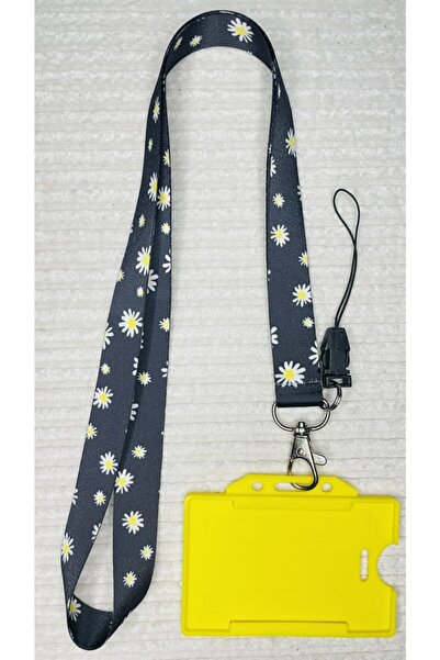 Staffy Papatya Temalı Boyun Askı Ipi Ve Kartlık