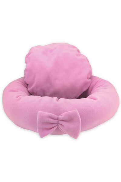 Sdypet Pink Polar Bagel Cat Dog Bed