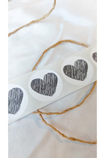 Çikoleyt Design Adhesive Sticker - Valentine's Day Black Heart Sticker (3 CM)...