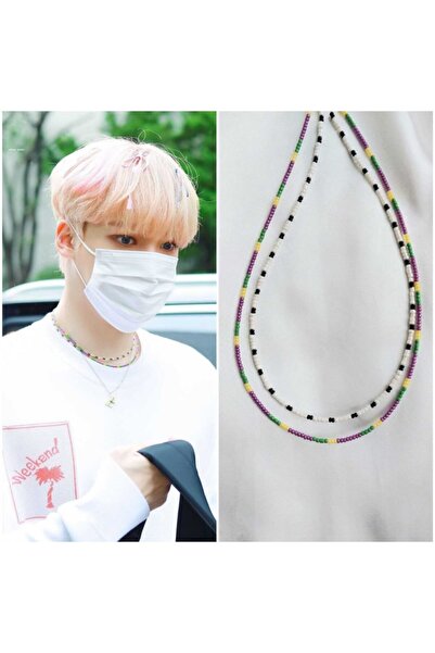 REN AKSESUAR Kpop Ateez Yunho Double Necklace Set