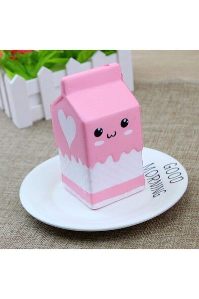 Squishmeez Squishy Pink Milk Box Jumbo Sukuşi