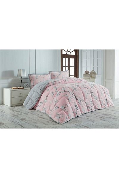 Merinos Comforter Eylül Gray Double Personality Quilt Set