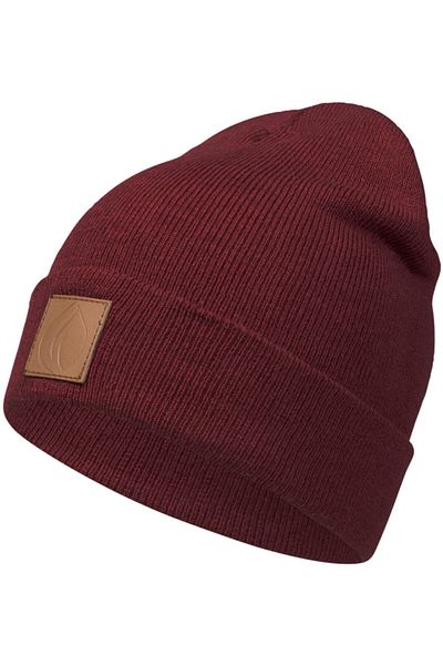 nettofit Beretă din Lână Piele Roșie Claret - Iarnă Unisex, Detaliată Etichetă