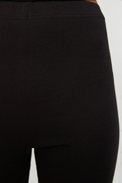 Trendyol Collection Black 100% Cotton Knitted Pajama Set with Shorts/Tights Thmss20Pt0397