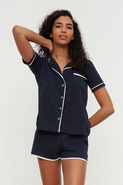 Trendyol Collection Pyjama - Dunkelblau - Unifarben