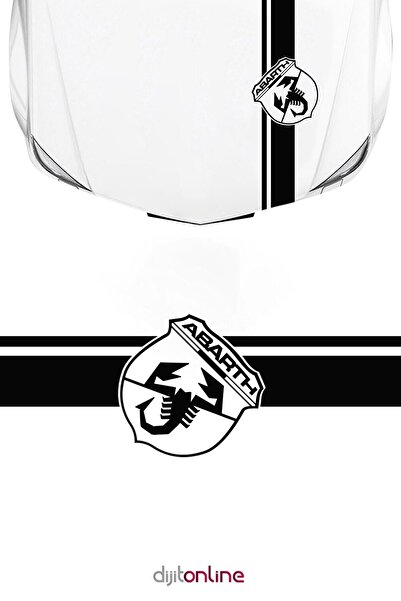 Dijitonline Otomobiller Için Abarth Sport Şerit Kaput Çıkartma Sticker - Oto ...