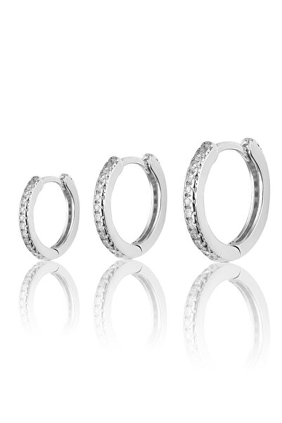 Zanaatsilver 925 Ayar Gümüş Rodyum Kaplama Tam Tur Zirkon Taşlı 3'li Kombin H...