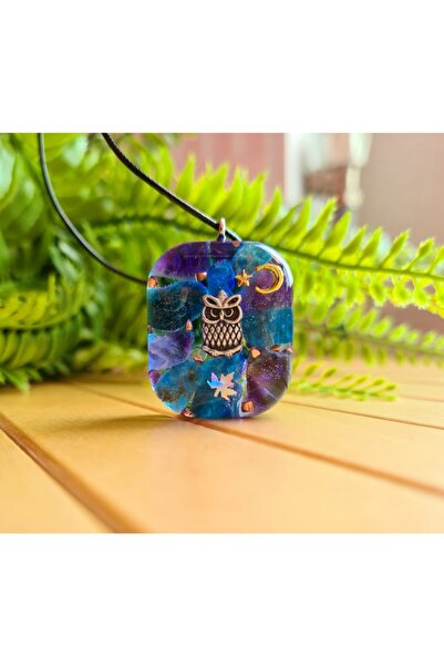 Singincraft Apatit - Ametist - Baykuş Orgonit Kolye (EL YAPIMI TASARIM ÜRÜNLER)