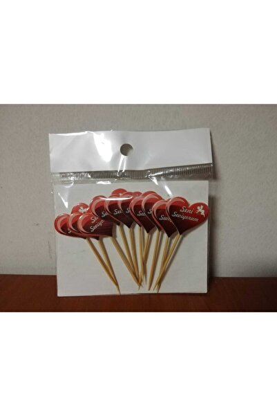 Cadde Süs زينة مسواك مكتوب عليها "أحبك" مكونة من 10 قطع