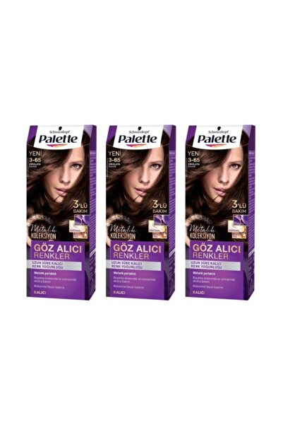 Palette Göz Alıcı Renkler Saç Boyası 3-65 Çikolata Kahve 3 Paket