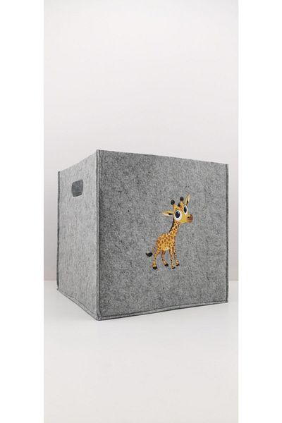 Art Bee 30X30X30 cm Giraffe - Multi-Purpose Felt Organizer Basket for Kids Room
